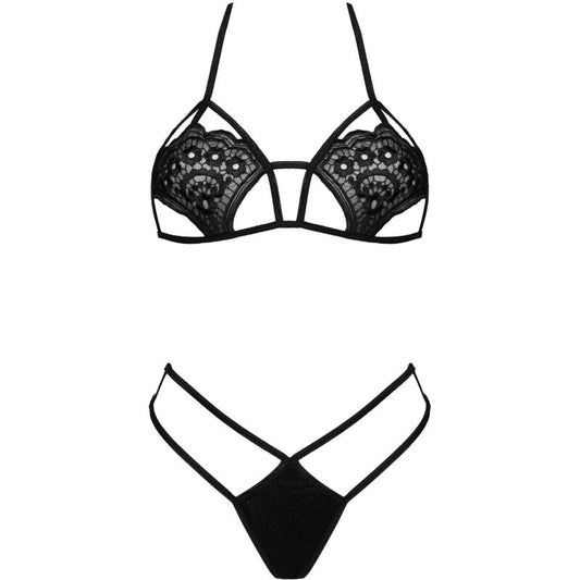 LIVCO CORSETTI FASHION - JIMENA LC 20216 BRA + THONG BLACK ONE SIZE