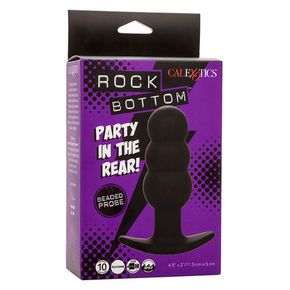 CALEXOTICS - ROCK BOTTOM KORKI ANALNE Z KORALIKAMI 10 WIBRACJI SILIKON CZARNY