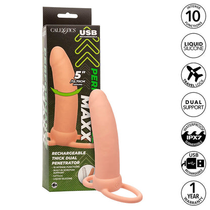 CALEXOTICS - MAXX THICK DUAL PENETRATOR 10 WIBRACJI MIĘSNYCH