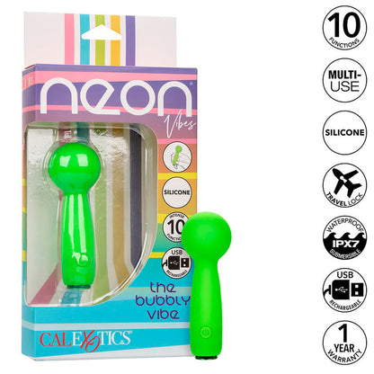 CALEXOTICS - NEON VIBES MINI MASAŻER BUBBLY VIBE 10 WIBRACJI ZIELONY