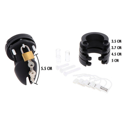 UKRYTE POŻĄDANIE - EKSTREMALNA CZYSTOŚĆ SILIKONOWA KLATKA NA PENISA ROZMIAR S CZARNA