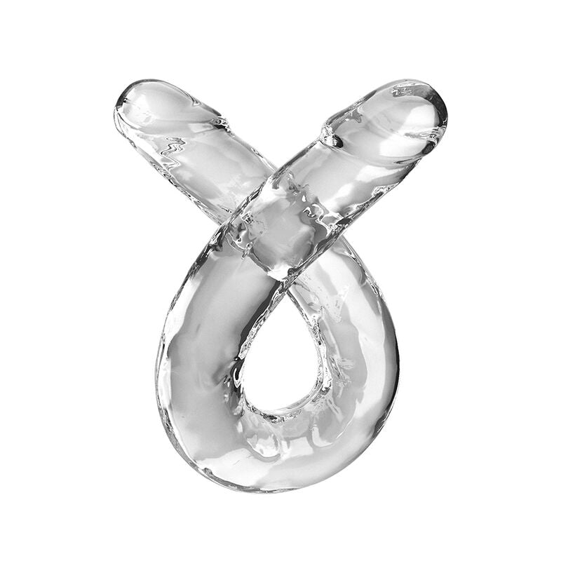 KING COCK - PODWÓJNY KŁOPOT PODWÓJNY DILDO 46 CM PRZEŹROCZYSTY