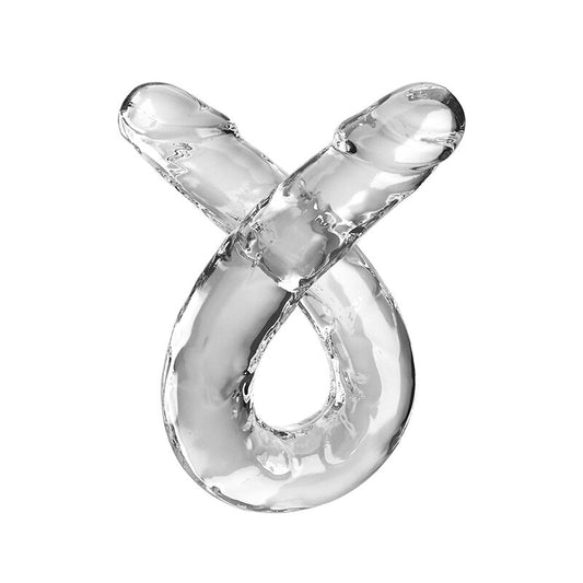 KING COCK - PODWÓJNY KŁOPOT PODWÓJNY DILDO 46 CM PRZEŹROCZYSTY