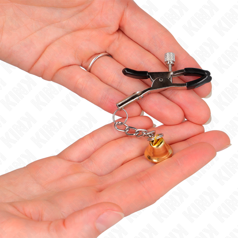 KINK - ZŁOTA ZAWIESZKA DZWONEK ZACISK NA SUTKI 6 CM