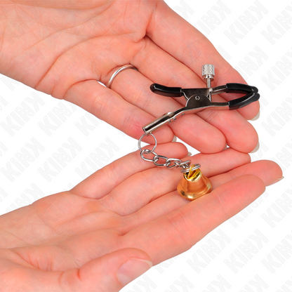 KINK - ZŁOTA ZAWIESZKA DZWONEK ZACISK NA SUTKI 6 CM