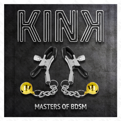 KINK - ZŁOTA ZAWIESZKA Z DZWONECZKIEM, ZACISKI NA SUTKI 6 CM