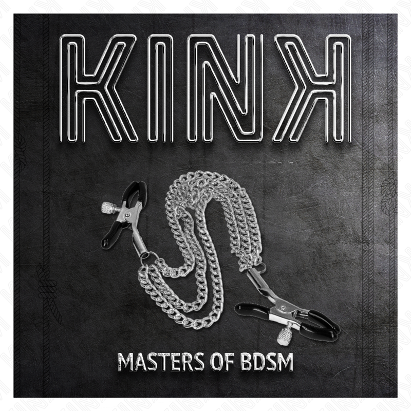 KINK - ZACISKI NA SUTKI Z 3 ŁAŃCUCHAMI SREBRNE 20/23/28 CM