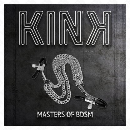 KINK - ZACISKI NA SUTKI Z 3 ŁAŃCUCHAMI SREBRNE 20/23/28 CM