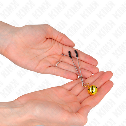 KINK - CIENKIE DZWONECZKI NA SUTKĘ ZŁOTE 7 CM