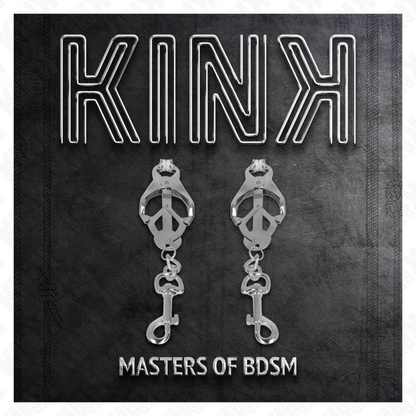 KINK - JAPOŃSKIE ZACISKI NA SUTKI CLOVER Z HAKAMI SREBRNE