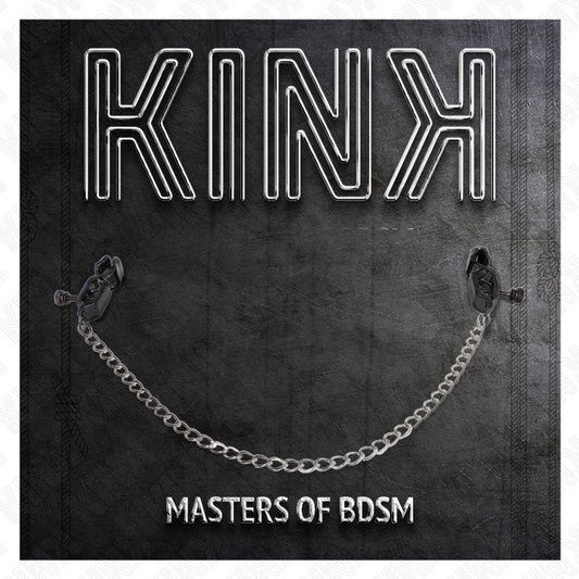 KINK - PŁASKIE ZACISKI NA SUTKĘ Z ŁAŃCUSZKIEM SREBRNE 30 CM