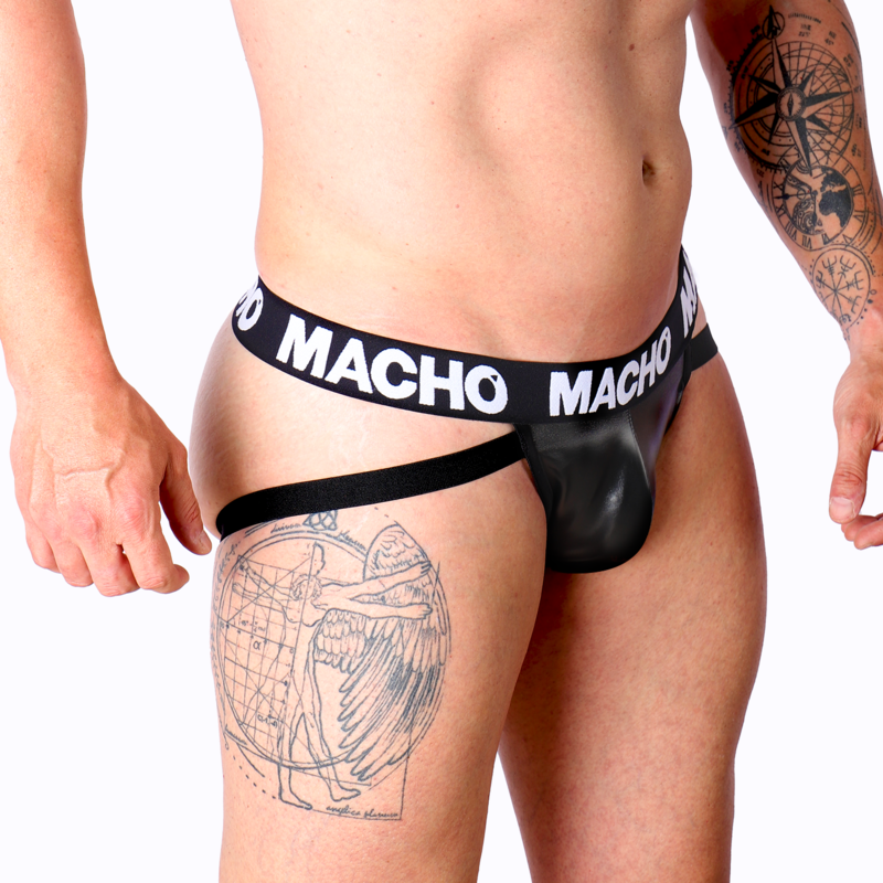 MACHO - MX25NC JOCK CZARNY SKÓRZANY S