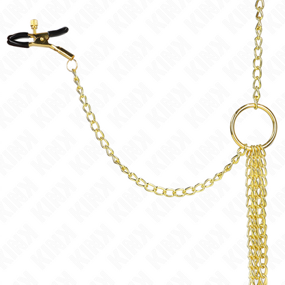 KINK - 4 ZACISKI NA SUTKI I ŁECHATKĘ REGULOWANE ZŁOTE