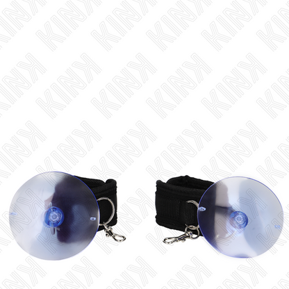 KINK - PRZYSSAWKOWE KLAMRY NA NADGARSTKI CZARNE 29-40 CM X 5 CM