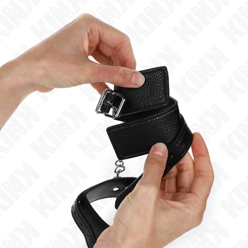 KINK - UCHWYTY NA NADGARSTKI WZÓR WĘŻA CZARNE REGULOWANE 20-28 CM X 5,4 CM