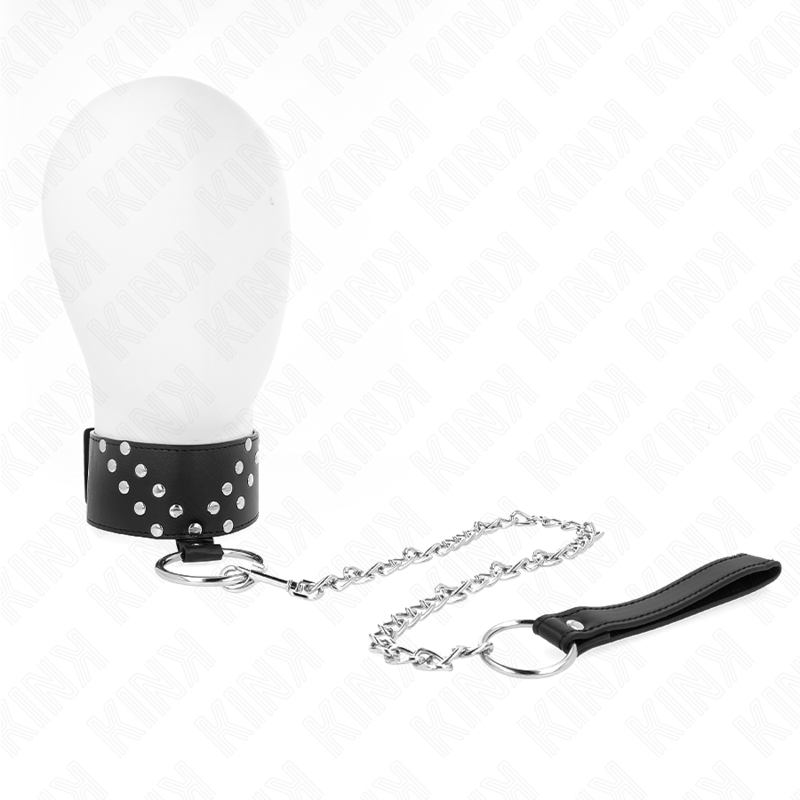 KINK - NASZYJNIK Z PASKIEM 65 CM Z NITEM V REGULOWANY 36-43 CM X 5 CM