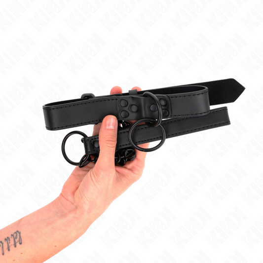 KINK - OBROŻA Z CIEMNĄ SMYCZĄ 65 CM REGULOWANA 37-54 CM X 3 CM