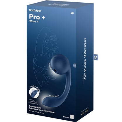 SATISFYER - PRO+ WAVE 4 STYMULATOR PUNKTU G I PULSÓW POWIETRZA DARMOWA APLIKACJA CIEMNONIEBIESKI