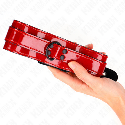 KINK - REGULOWANY NASZYJNIK W KOLORZE CZERWONEGO WINO 37,5-49,5 CM X 5 CM