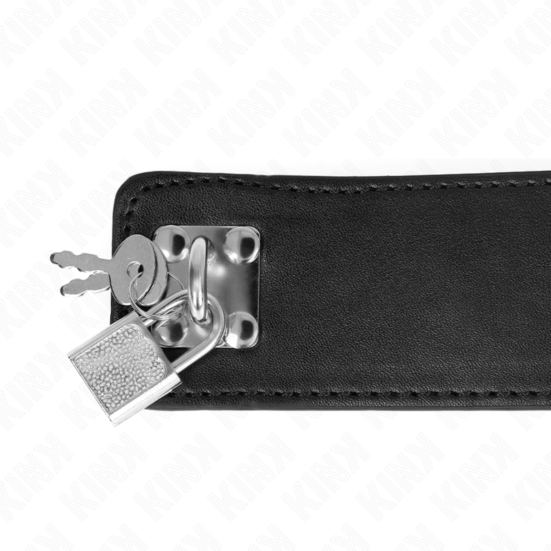 KINK - NASZYJNIK Z PASKIEM 65 CM Z SZEROKIM CZARNYM PASKIEM REGULOWANYM 33,5-41 CM X 5 CM