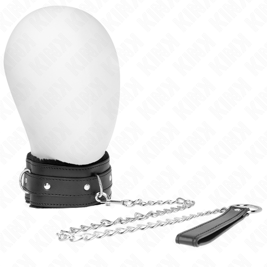 KINK - OBROŻA ZE SMYCZĄ 65 CM Z OGRANICZENIAMI CZARNA 36-42 CM X 5,5 CM