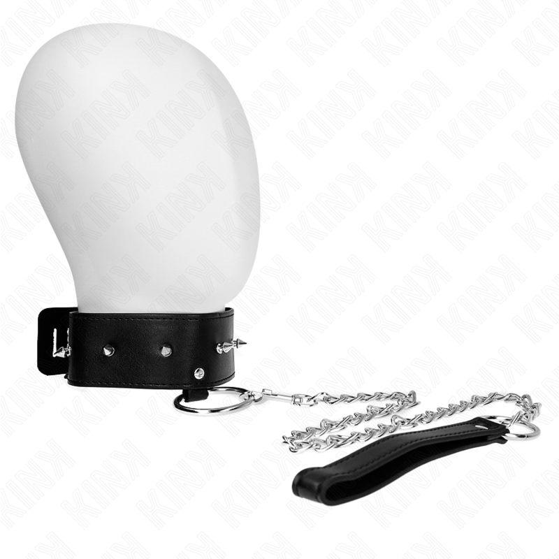 KINK - NASZYJNIK 65 CM ZE SMYCZKĄ ZE SREBRNYMI ĆWIEKAMI MODEL 2 REGULOWANY 36-43 CM X 5 CM