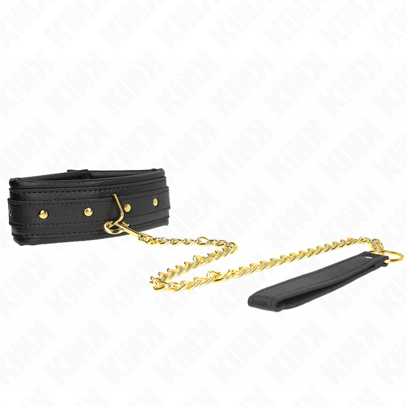 KINK - NASZYJNIK Z PASKIEM Z IMITACJI SKÓRY GĄBKOWEJ MODEL 1 REGULOWANY 37-54 CM X 3 CM