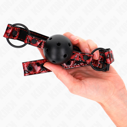 KINK - PIŁKA W DIAMENTOWY WZÓR 4,5 CM KNEBEL MODEL 2 64,5 CM REGULOWANA 42-60 CM