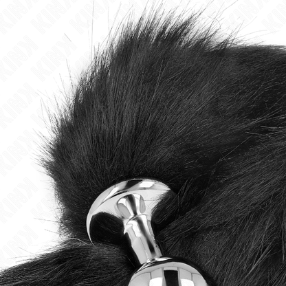 KINK - ZATYCZKA ANALNA ROZMIAR M 8 X 3,5 CM Z OGONEM SYNTETYCZNYM 40 CM CZARNY