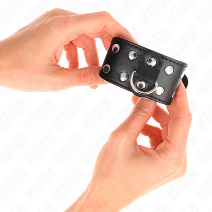 KINK - OPASKI Z PODWÓJNYM RZĘDEM REGULOWANYCH ĆWIEKÓW CZARNE