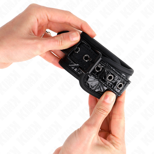 KINK - KLAMRY NA NADGARSTKI W DIAMENTY CZARNE REGULOWANE 17-26 CM X 5,5 CM