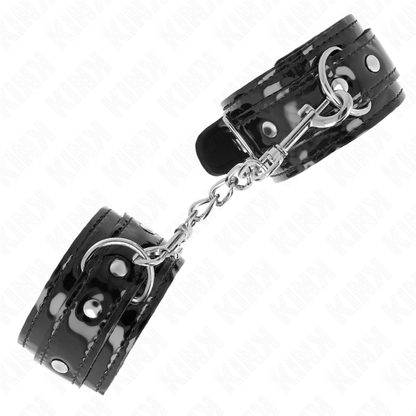 KINK - BŁYSZCZĄCE NEOPRENOWE MANKIETY NA NADGARSTEKI REGULOWANE 17-24 CM X 4,5 CM