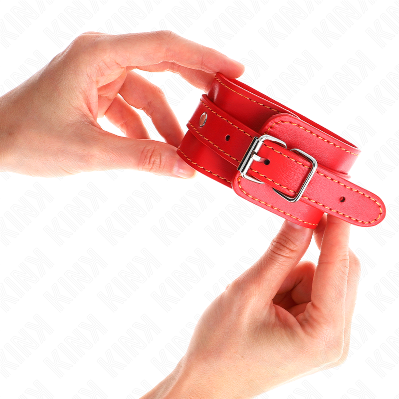 KINK - CIENKIE UCHWYTY NA NADGARSTEKI CZERWONE REGULOWANE 21-33 CM