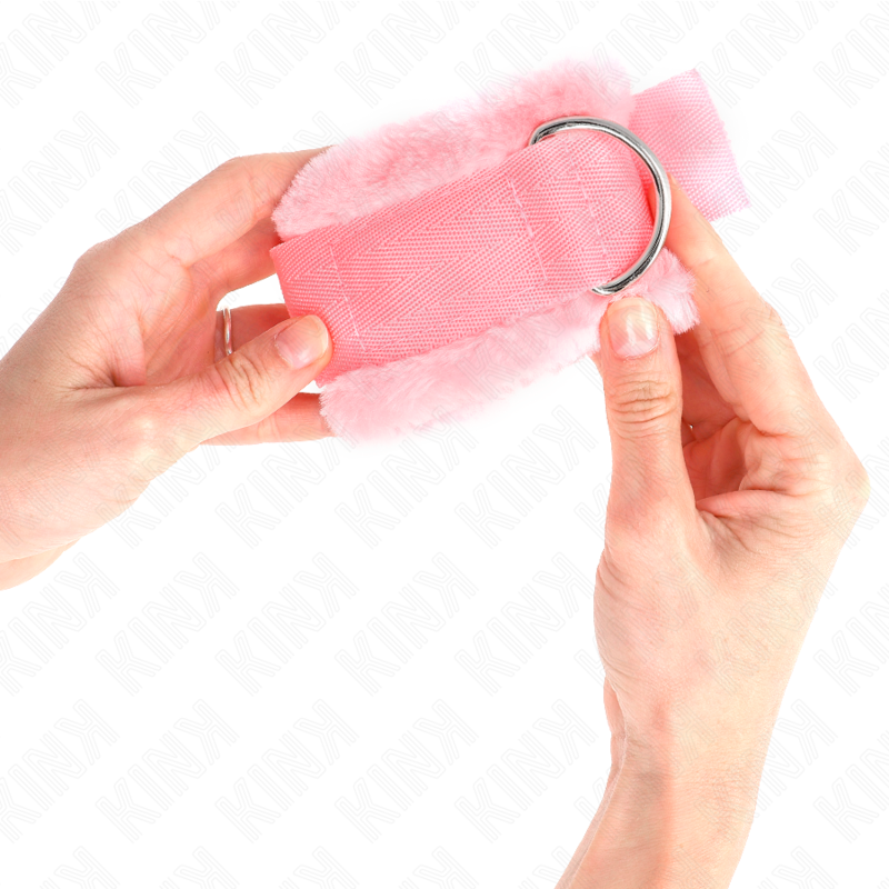 KINK - RÓŻOWE OPASKI NA NADGARSTKI Z FURTKĄ REGULOWANE 17-31 CM X 7 CM