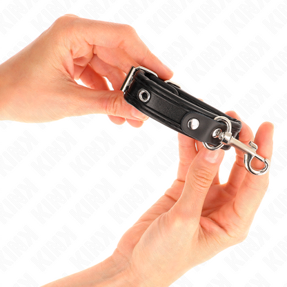 KINK - MINI CZARNE OPASKI Z ĆWIEKAMI REGULOWANE 16-22 CM X 2 CM