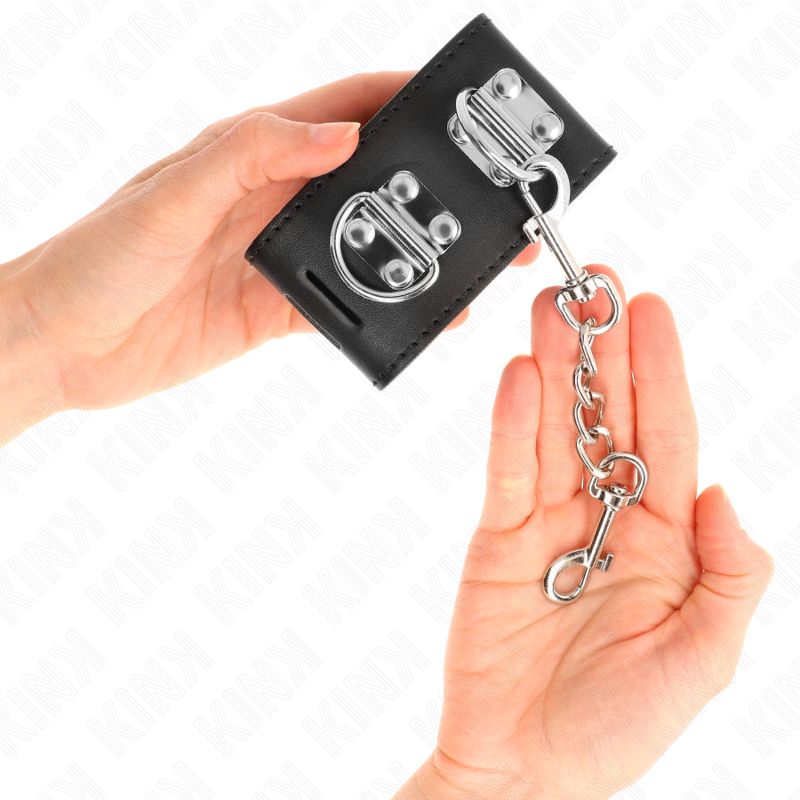 KINK - WIELOPOZYCYJNE KARABINEK NA NADGARSTEKI Z ZAMKIEM NA KŁÓDKĘ CZARNY REGULOWANY 16-23 CM X 5,5 CM