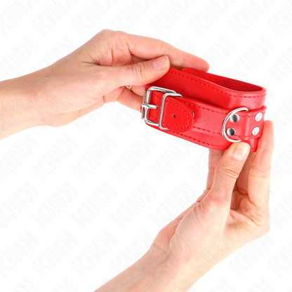 KINK - PROSTE UCHWYTY NA NADGARSTKI CZERWONE REGULOWANE 20-23 CM X 5,5 CM