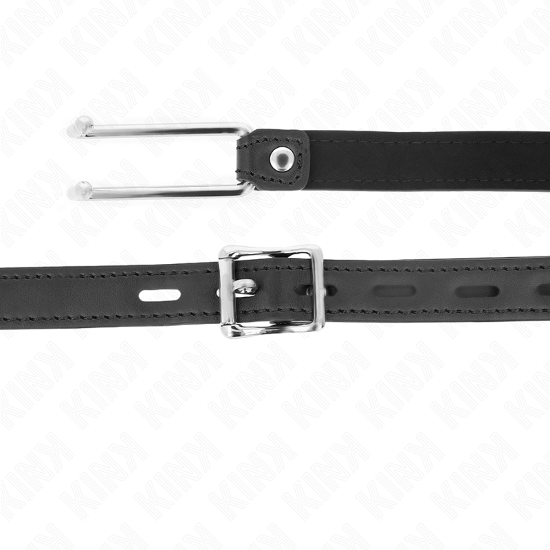 KINK - METALOWY HAK KNEBEL 11,5 CM Z PASKIEM ZE SKÓRY REGULOWANY 39-58 CM X 2 CM