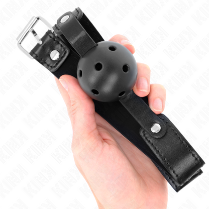 KINK - CZARNA ODDYCHAJĄCA PIŁKA 4,5 CM KNEBEL 65 x 2,5 CM