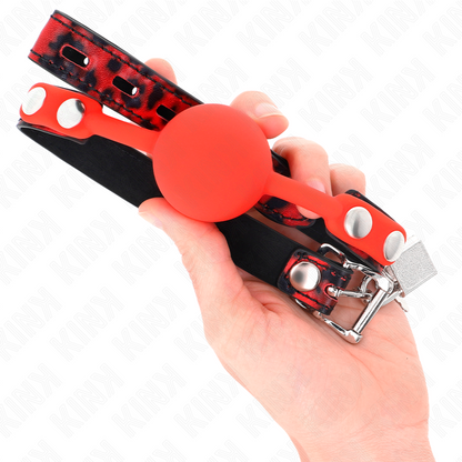 KINK - MODEL 2 KULKA SILIKONOWA 4 CM KNEBEL Z ZAMKIEM 60 x 2 CM