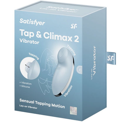 SATISFYER - TAP &amp; CLIMAX 2 WIBRATOR I STYMULATOR NIEBIESKI