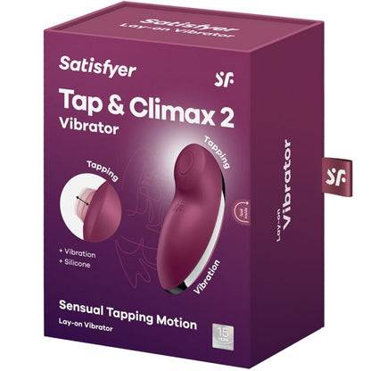 SATISFYER - TAP &amp; CLIMAX 2 WIBRATOR I STYMULATOR CZERWONY