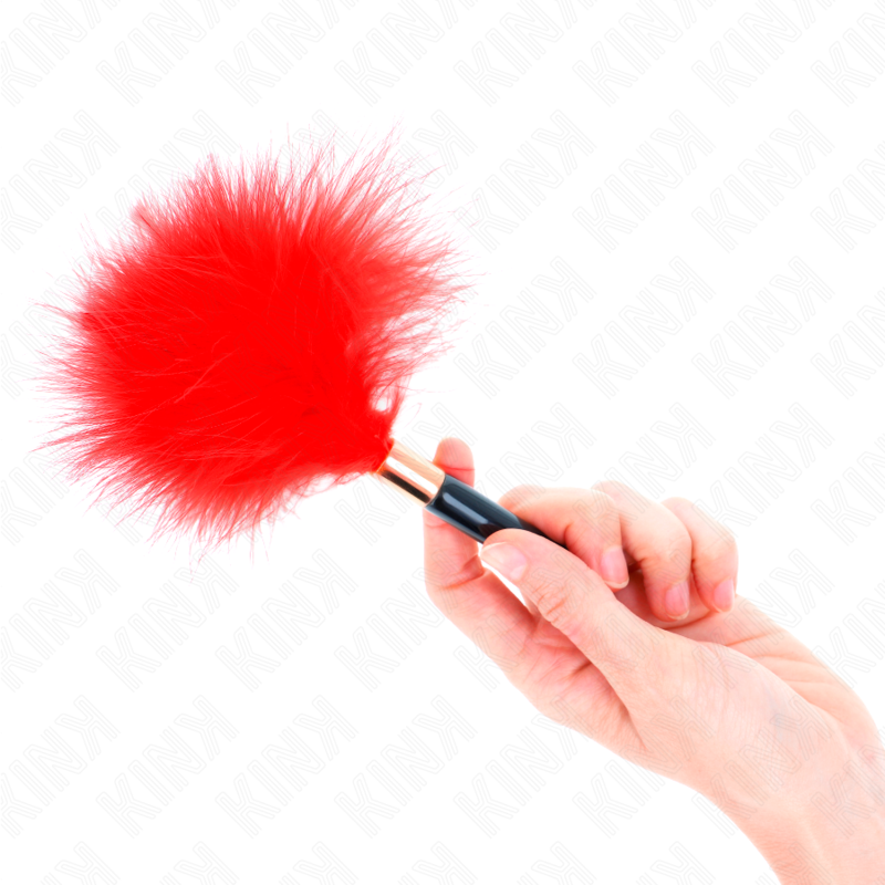 KINK - CZERWONE ZŁOTE METALOWE PIÓRKA DO ŁASKOTANIA 18 CM