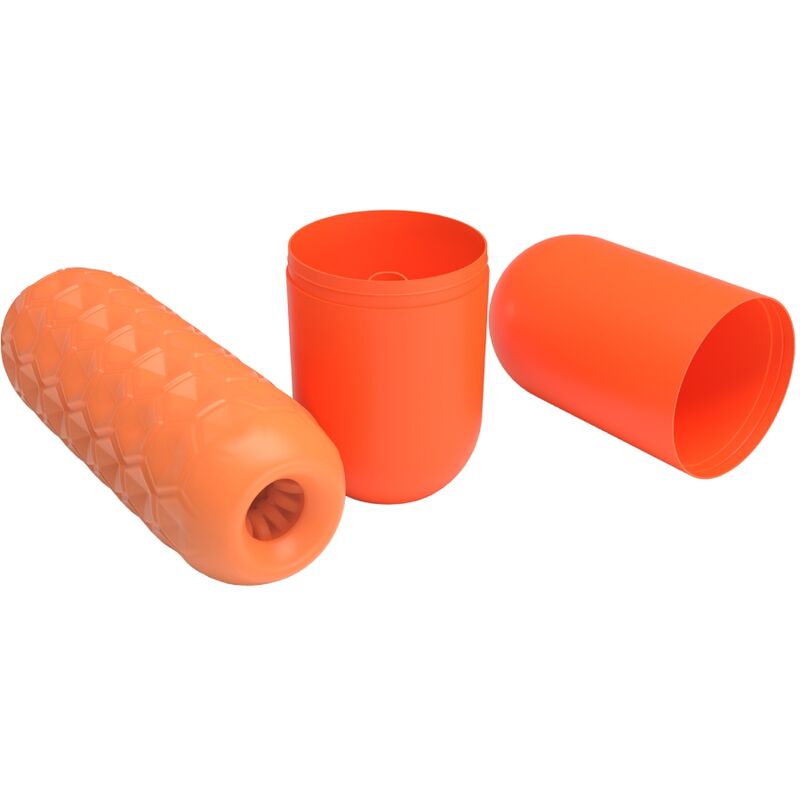 PRETTY LOVE - MĘSKI MASTURBATOR Z PODWÓJNYMI KULKAMI W KOLORZE POMARAŃCZOWYM