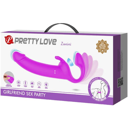 PRETTY LOVE - ZANINI BEZ RAMIĄCZEK STRAP-ON 10 WIBRACJI FIOLETOWY