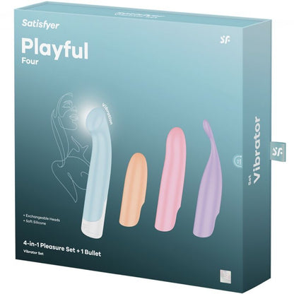 SATISFYER - ZABAWNY ZESTAW CZTERECH WIBRATORÓW 4 W 1 + POWER BULLET