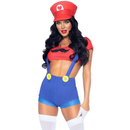 LEG AVENUE - SEKSOWNY KOSTIUM MARIO BROS CZERWONO-NIEBIESKI S