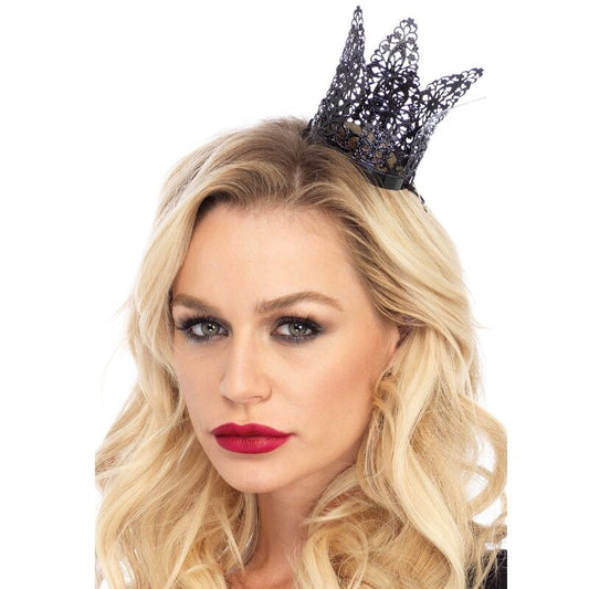 LEG AVENUE - MINI METALOWA KORONA FILIGROWA CZARNA