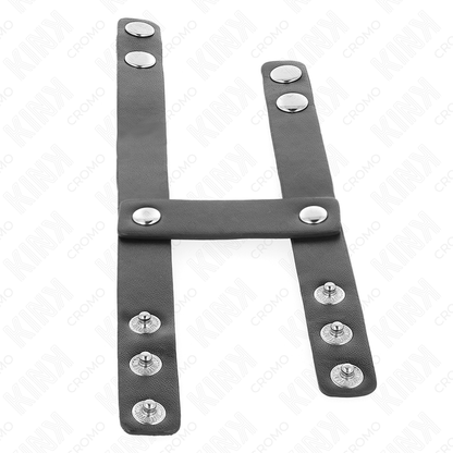 KINK - REGULOWANY PODWÓJNY SKÓRZANY PIERŚCIEŃ NA PENISA