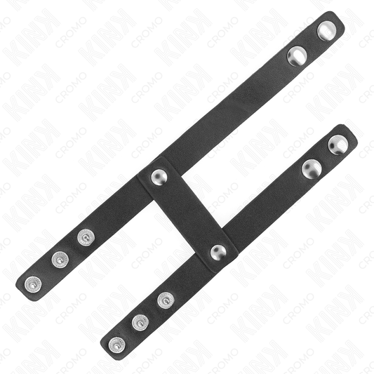 KINK - REGULOWANY PODWÓJNY SKÓRZANY PIERŚCIEŃ NA PENISA